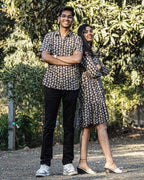 Black Floral Couple Set