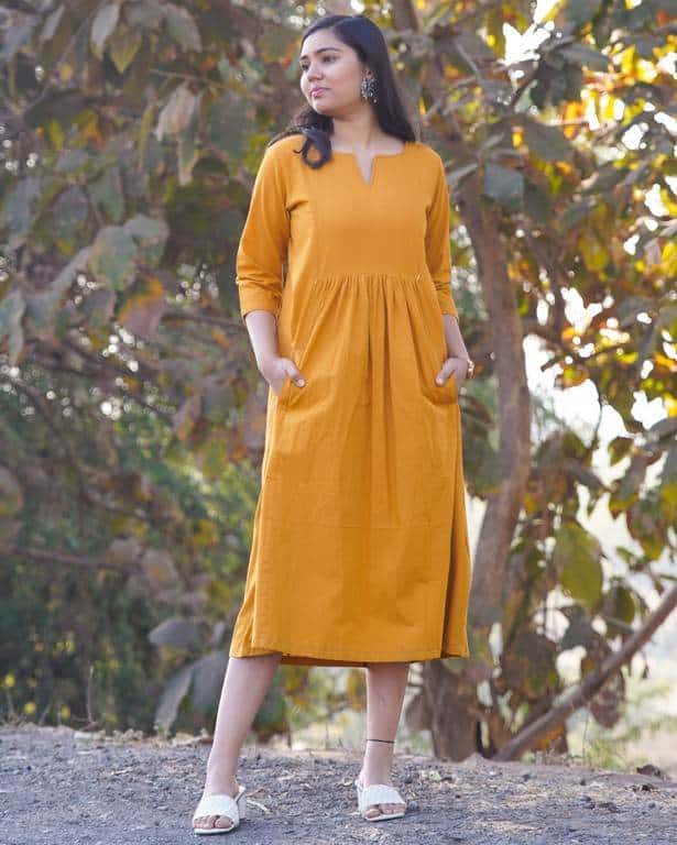Sandy Gold Maternity Dress
