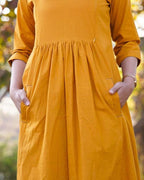 Sandy Gold Maternity Dress