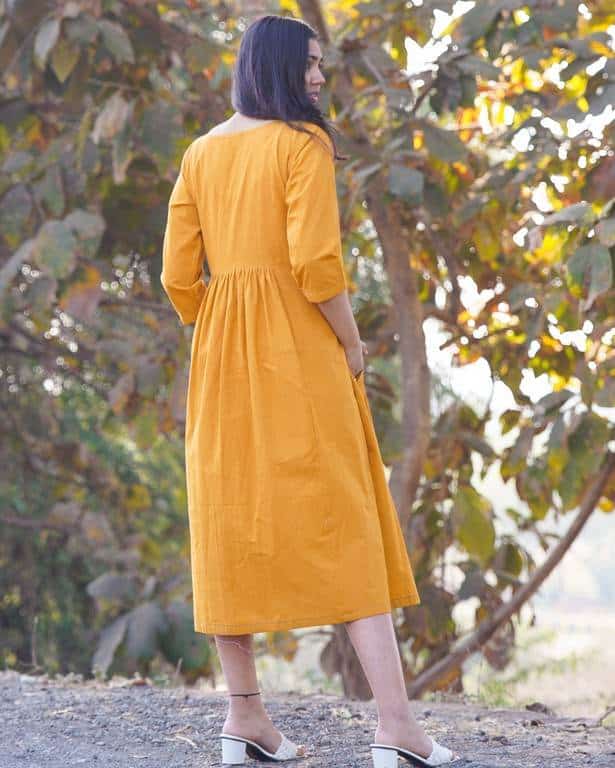 Sandy Gold Maternity Dress