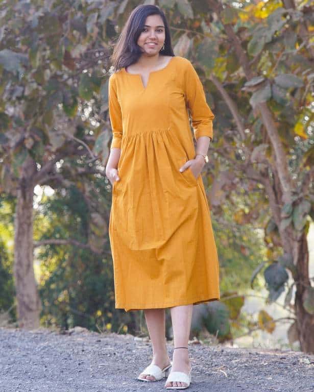 Sandy Gold Maternity Dress