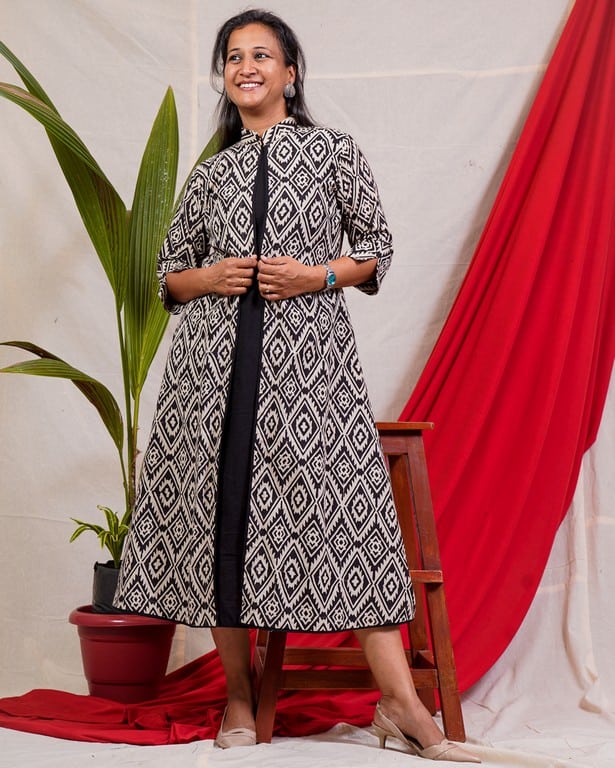 Black Aztec Jacket Dress