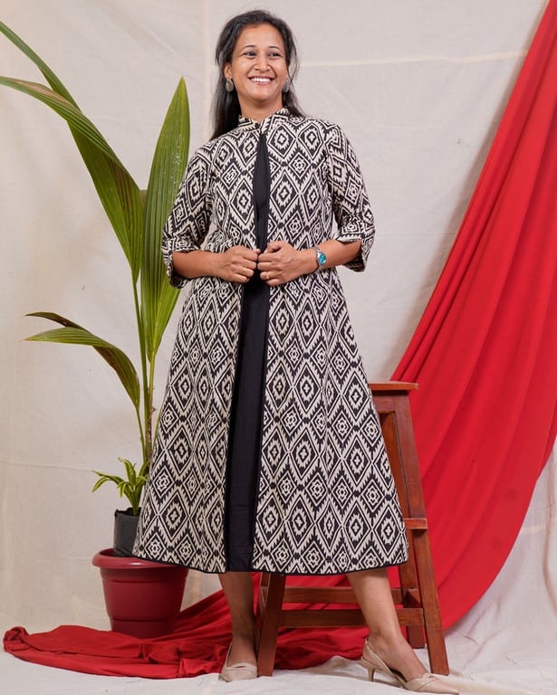 Black Aztec Jacket Dress