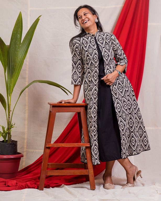 Black Aztec Jacket Dress