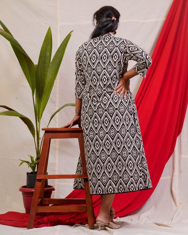 Black Aztec Jacket Dress