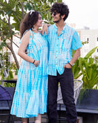 Blue Shibori Tie Up Couple