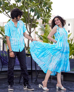 Blue Shibori Tie Up Couple