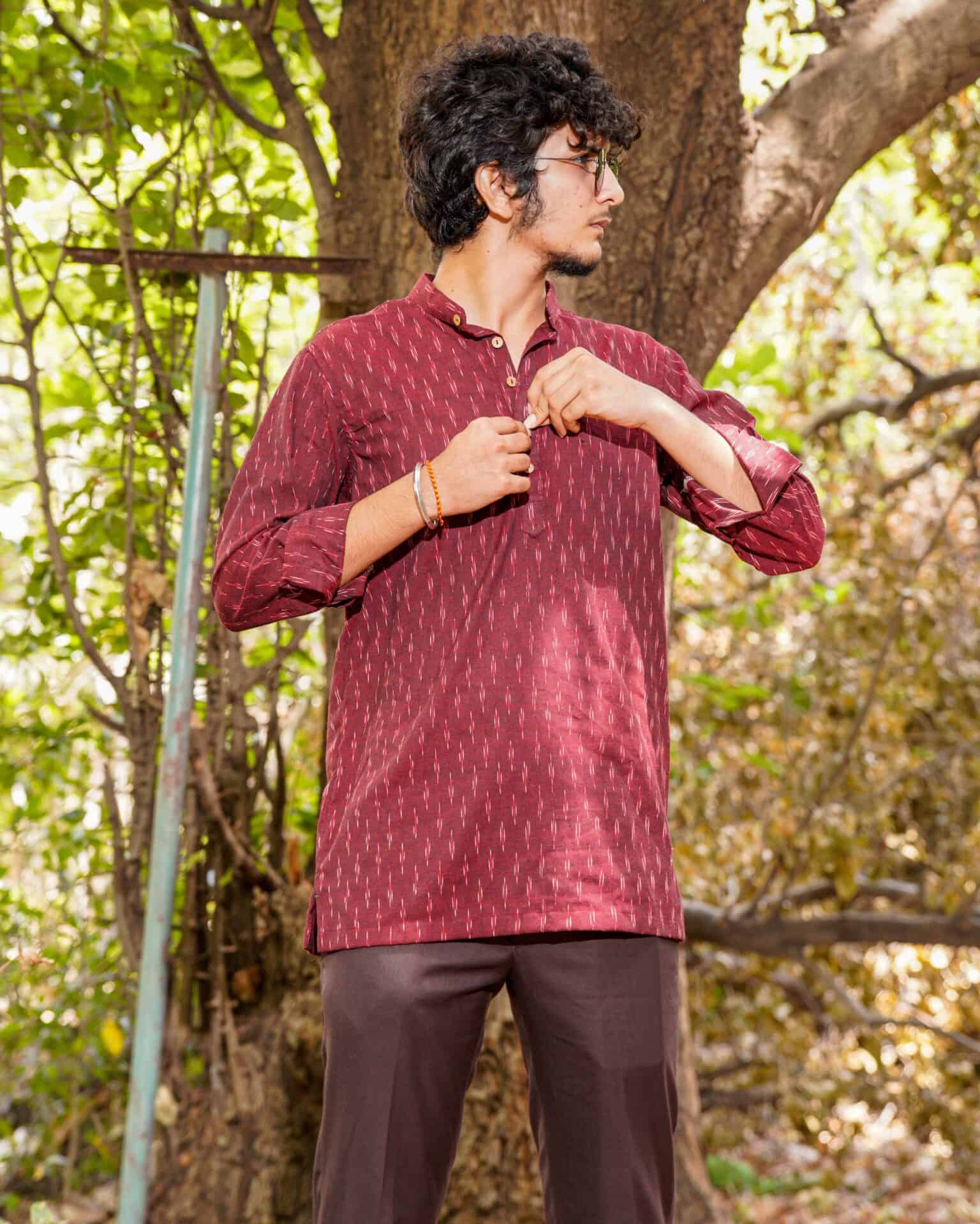 Maroon Glorious Kurta Secondary image