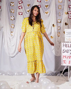 Leafing Yellow Maternity Dress
