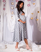 Grey Blast Maternity Kali Kurta