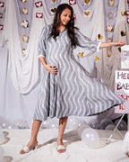 Grey Blast Maternity Kali Kurta