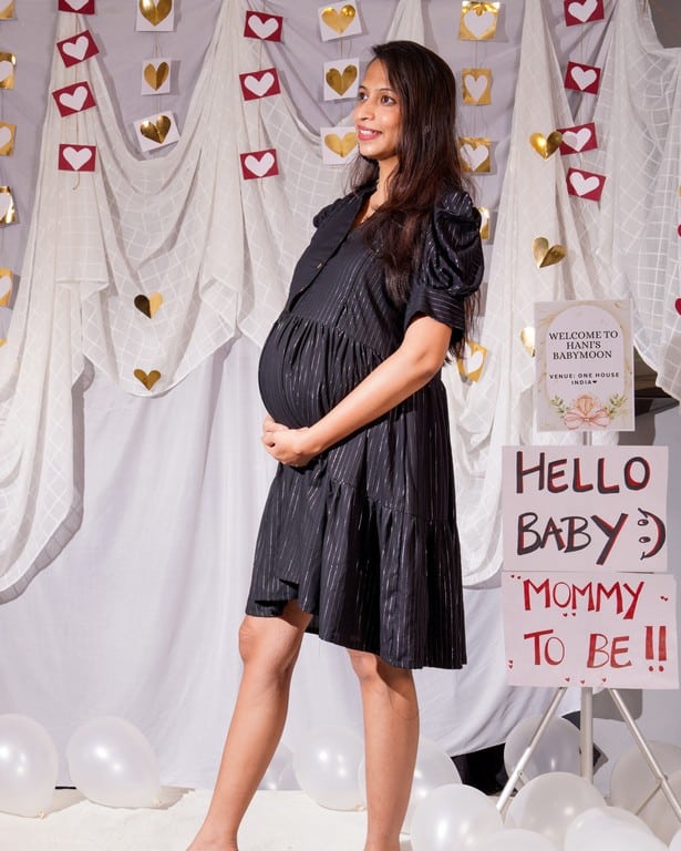 Starry Black Maternity Dress