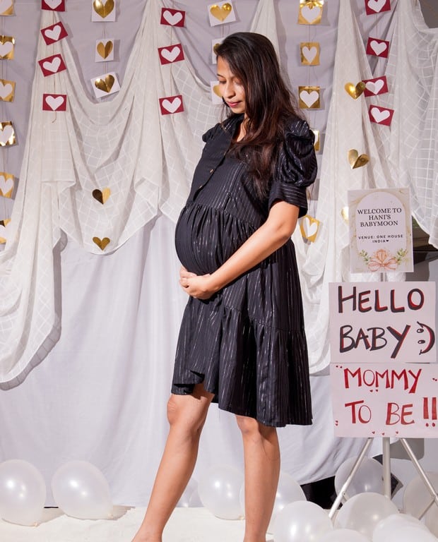 Starry Black Maternity Dress
