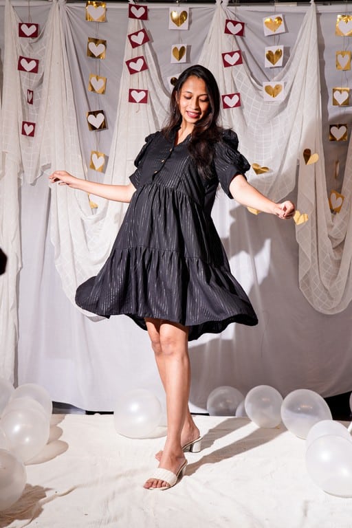 Starry Black Maternity Dress