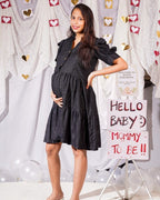 Starry Black Maternity Dress