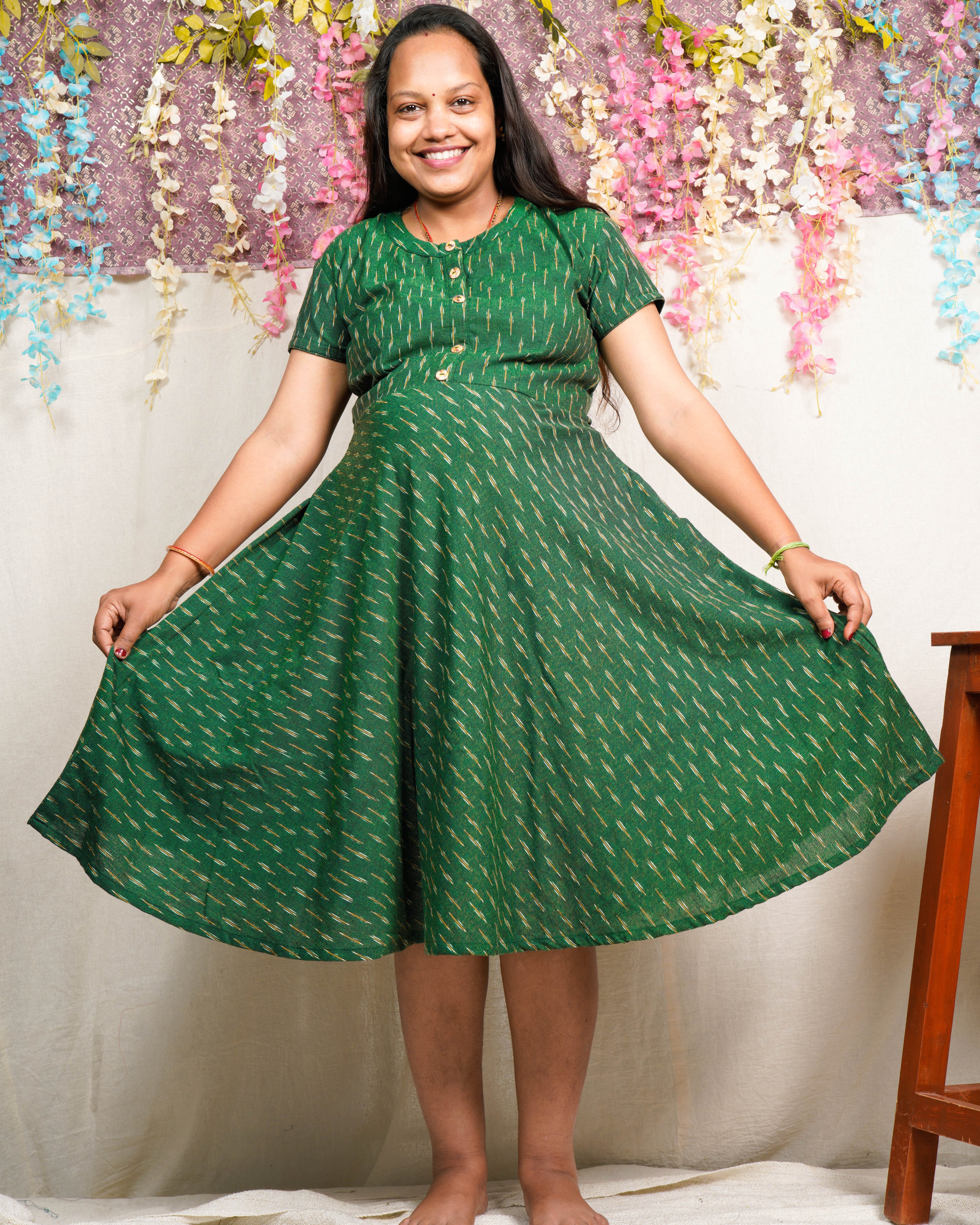 Pickle Green Glorious Maternity Dress