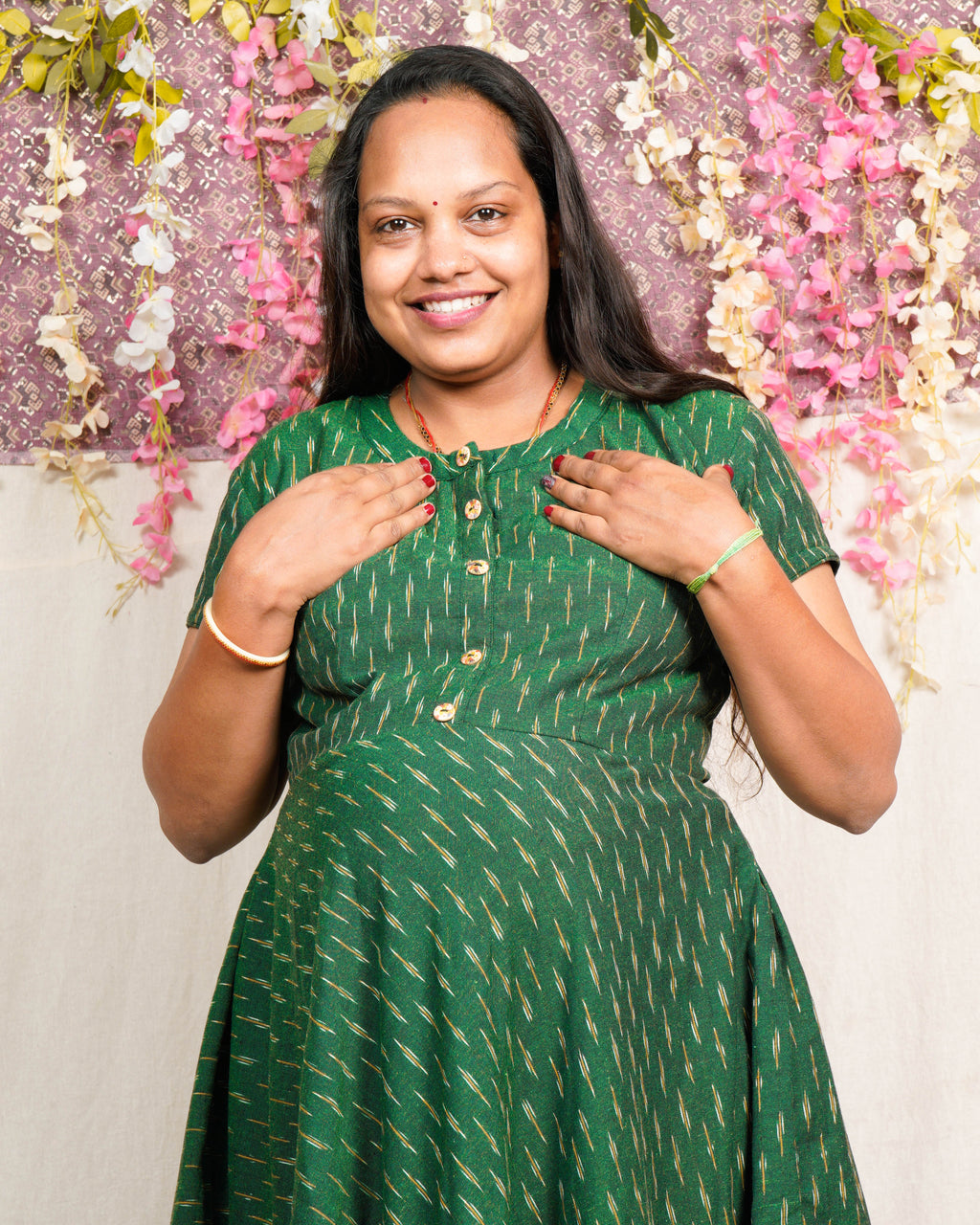 Pickle Green Glorious Maternity Dress