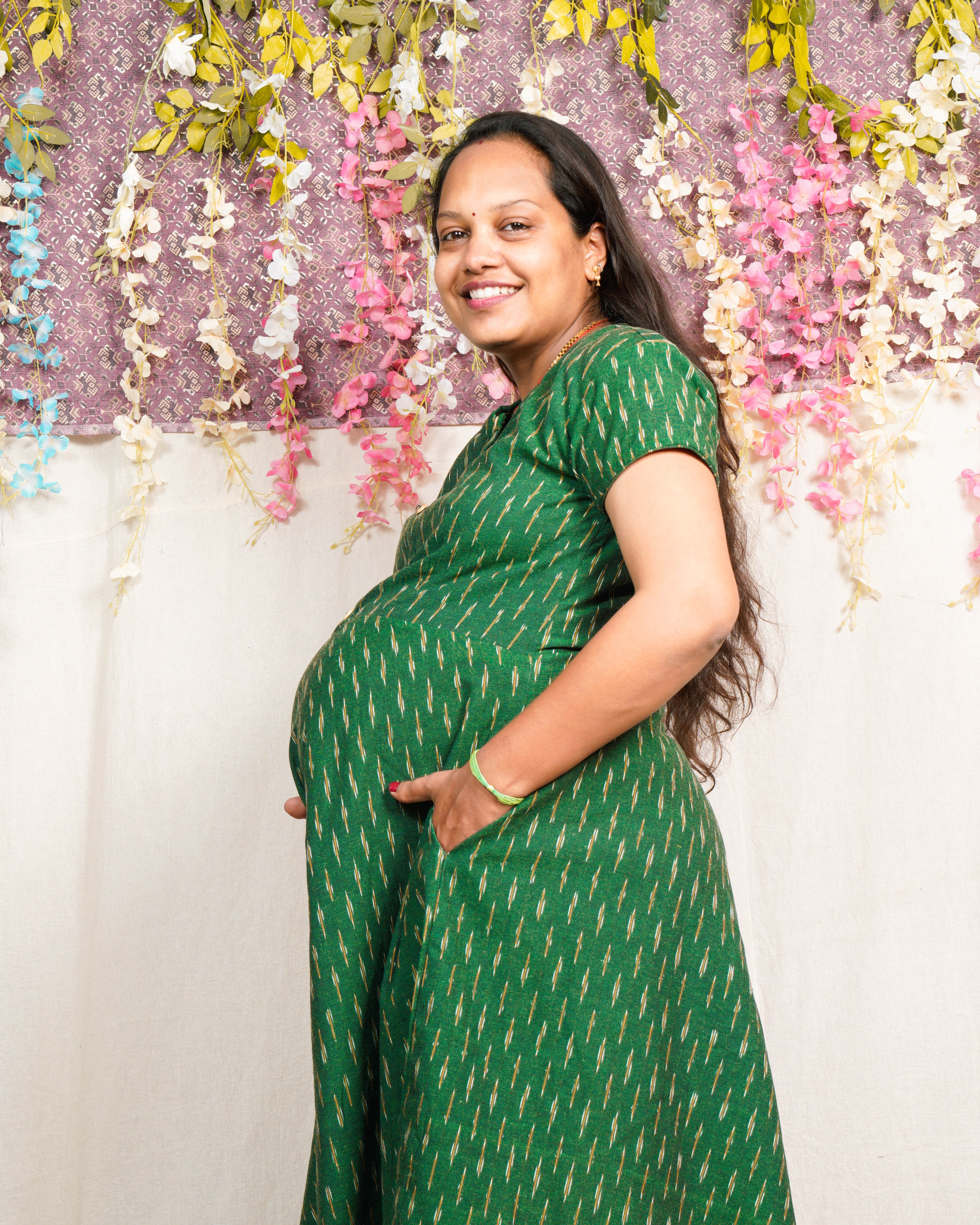 Pickle Green Glorious Maternity Dress