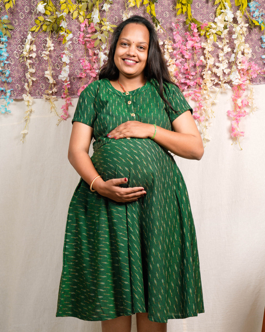 Pickle Green Glorious Maternity Dress