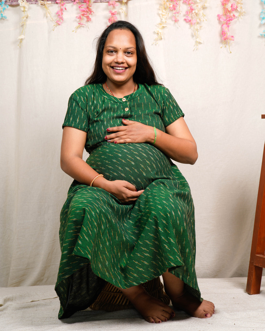Pickle Green Glorious Maternity Dress