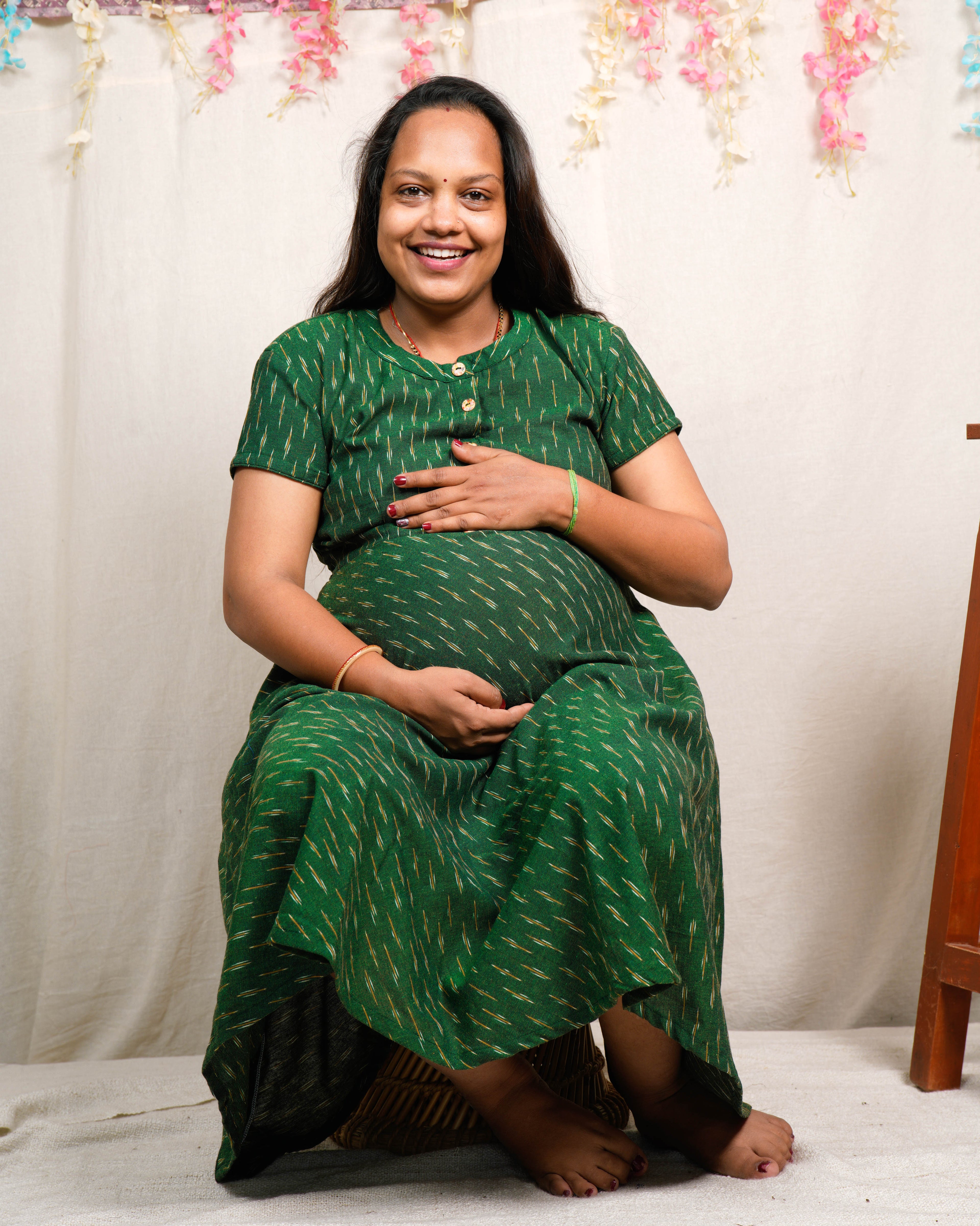 Pickle Green Glorious Maternity Dress