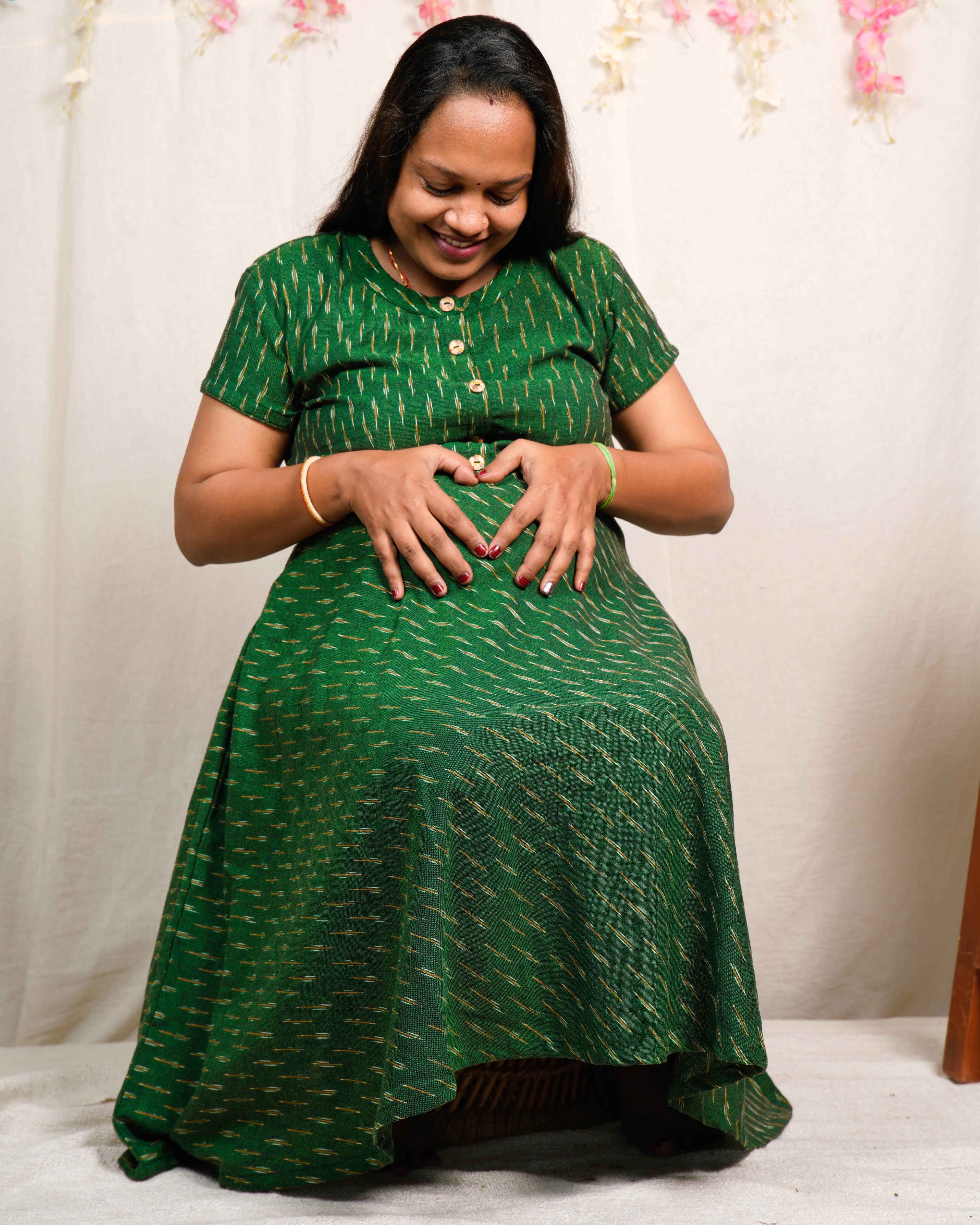 Pickle Green Glorious Maternity Dress