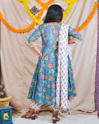 Turquoise Lily Angrakha Maternity Set