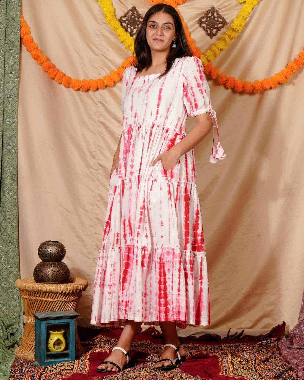 Red Shibori Dress