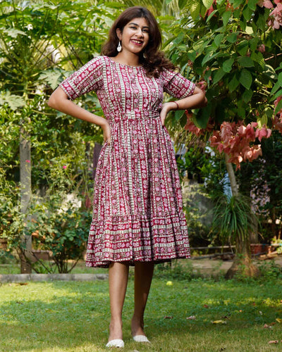 Maroon Red Pinnacle Dress