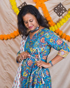 Turquoise Lily Angrakha Maternity Set