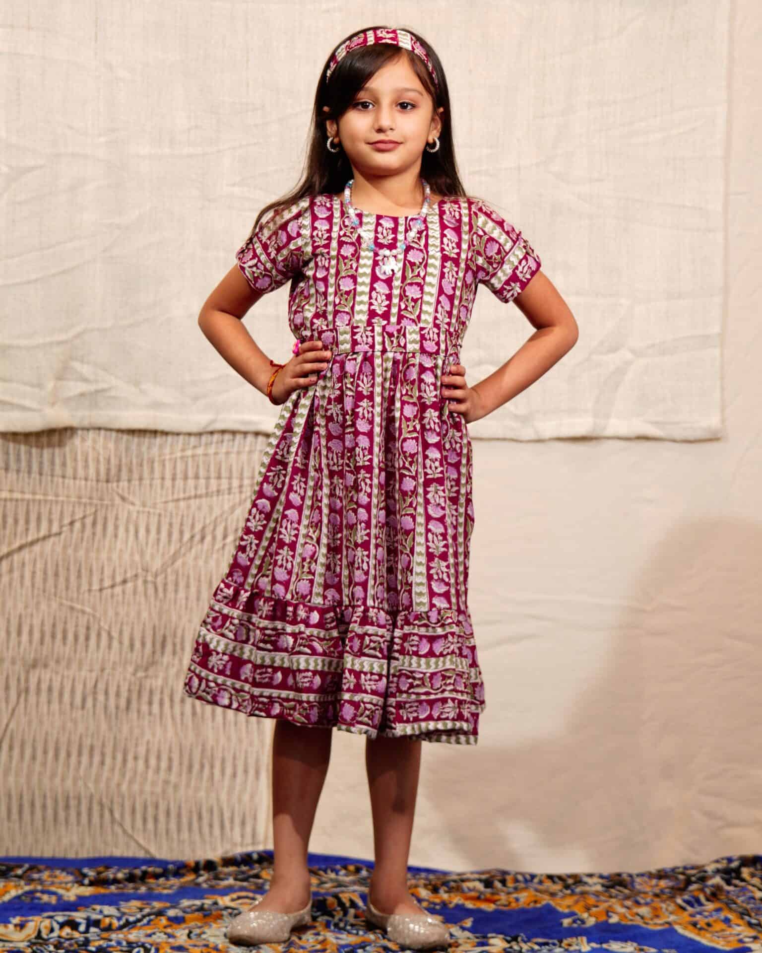 Maroon Red Pinnacle Kids Dress
