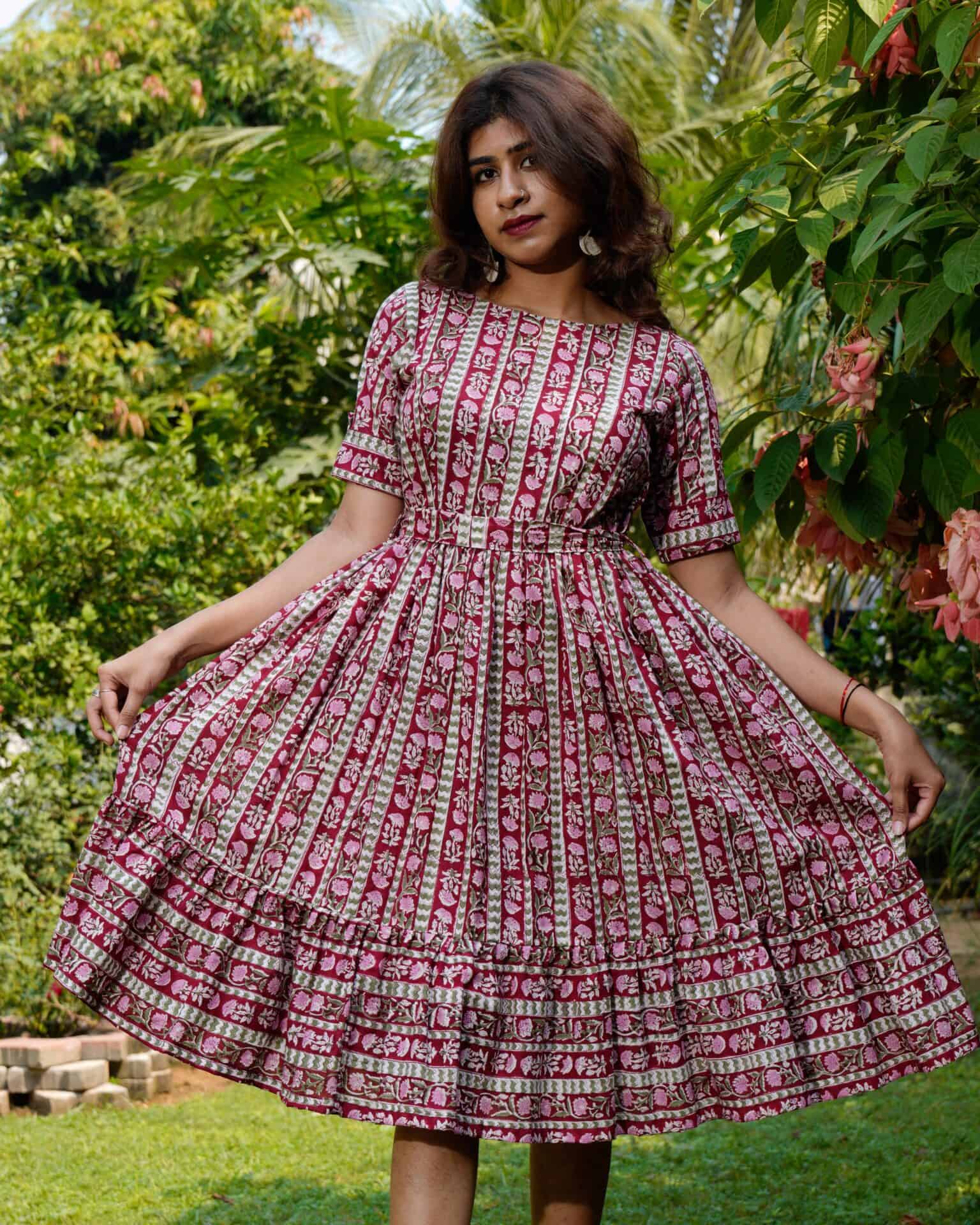 Maroon Red Pinnacle Dress