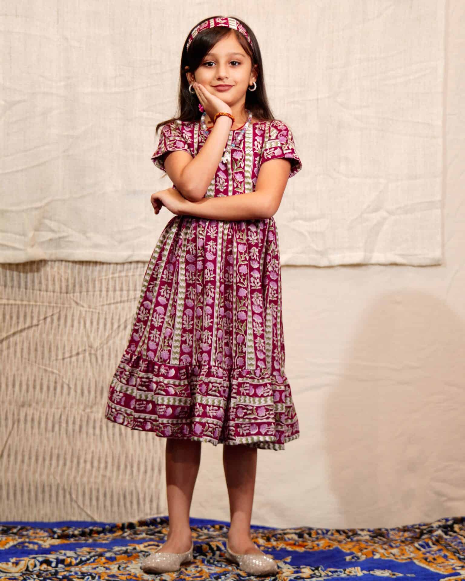 Maroon Red Pinnacle Kids Dress