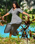 Ikat Flared Monochrome Nursing Dress