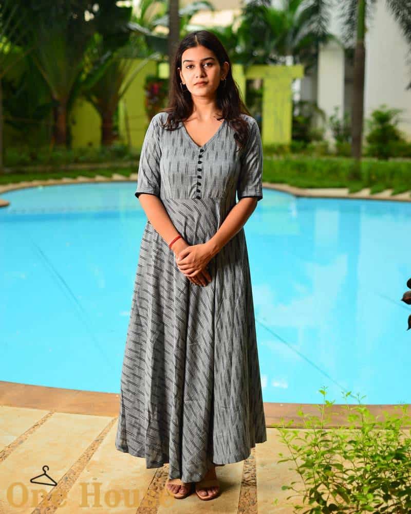 Ikat Flared Monochrome Nursing Dress