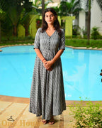 Ikat Flared Monochrome Nursing Dress