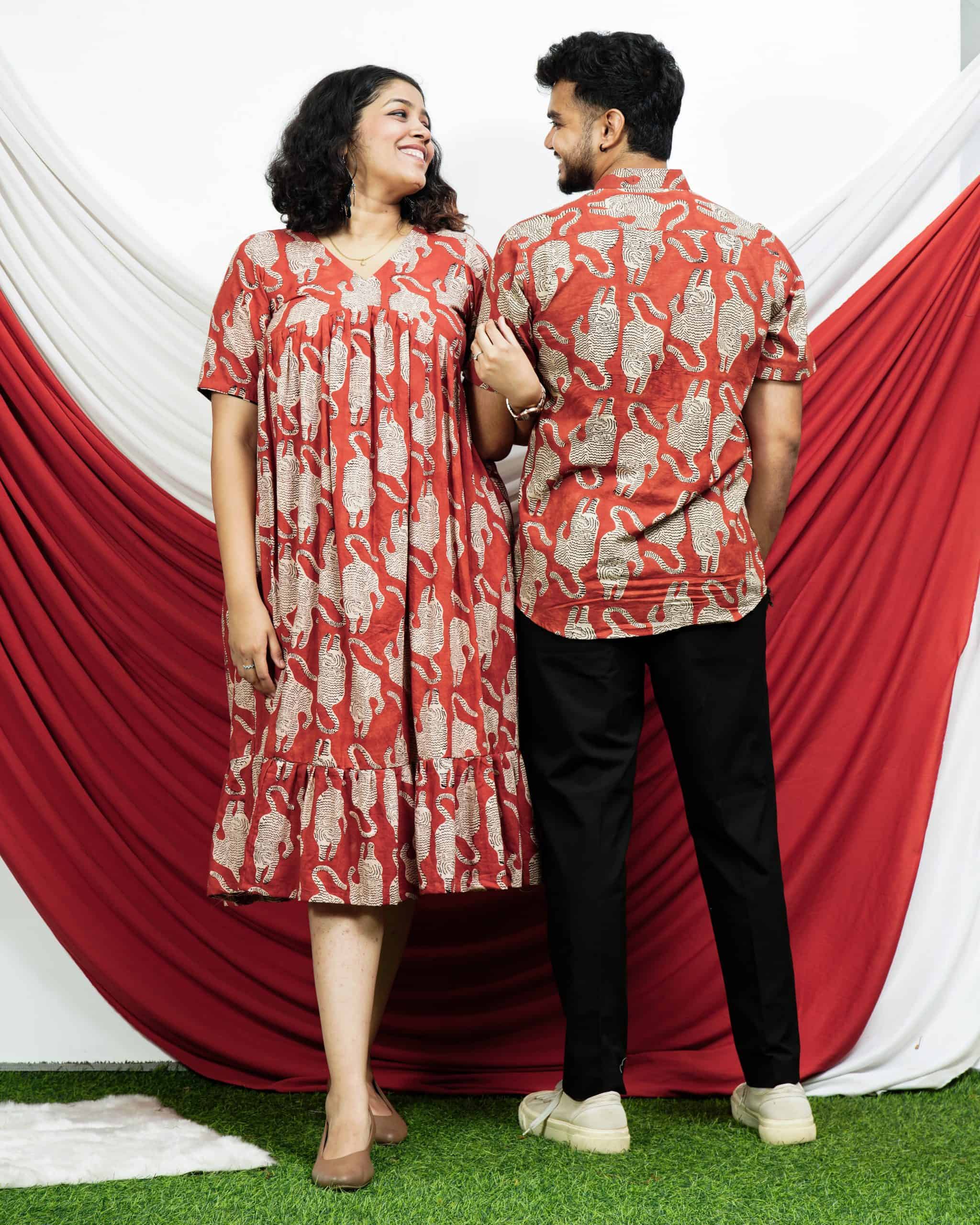Red Lisa Midi Couple Set