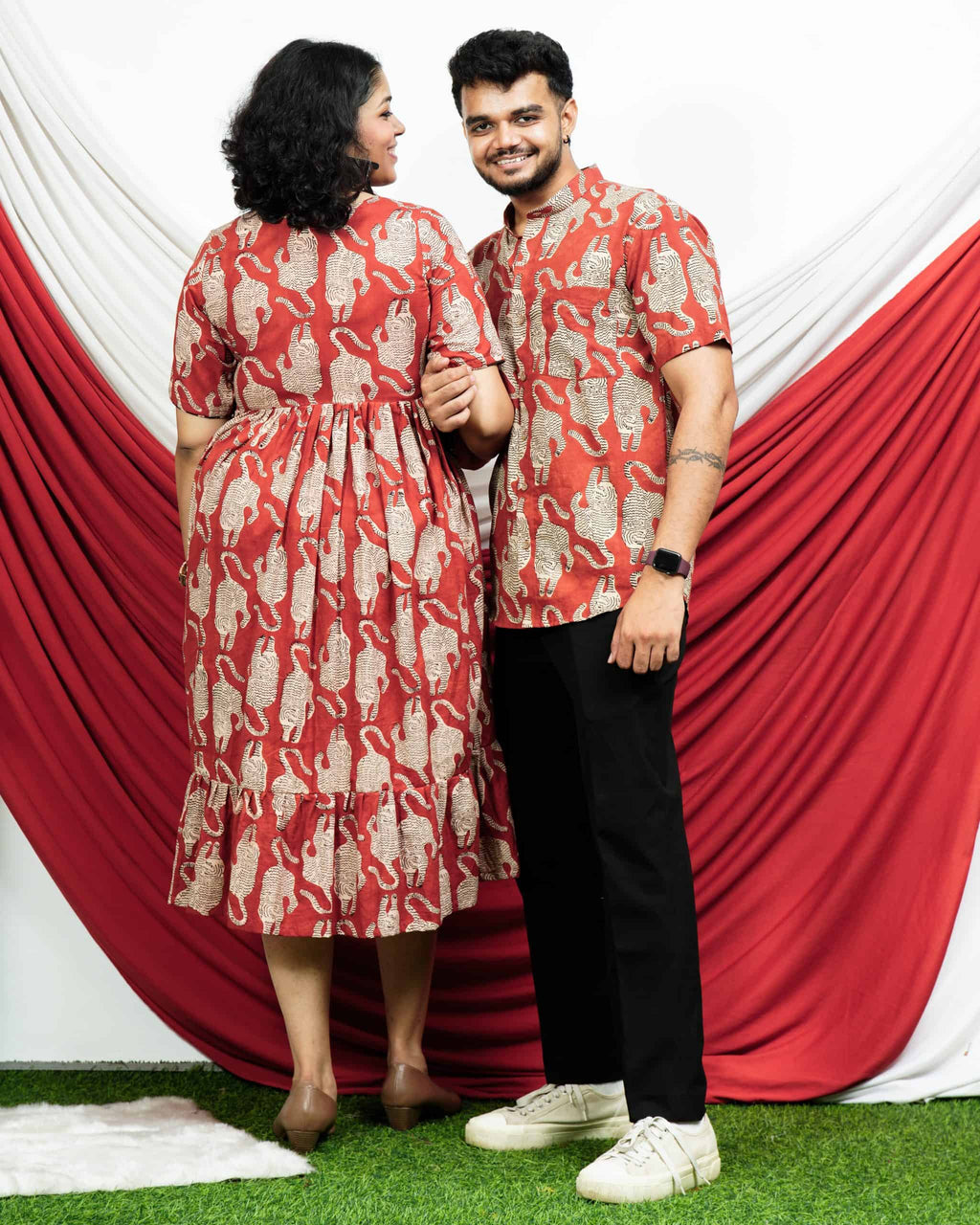 Red Lisa Midi Couple Set