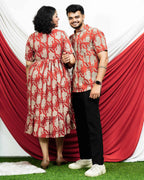 Red Lisa Midi Couple Set