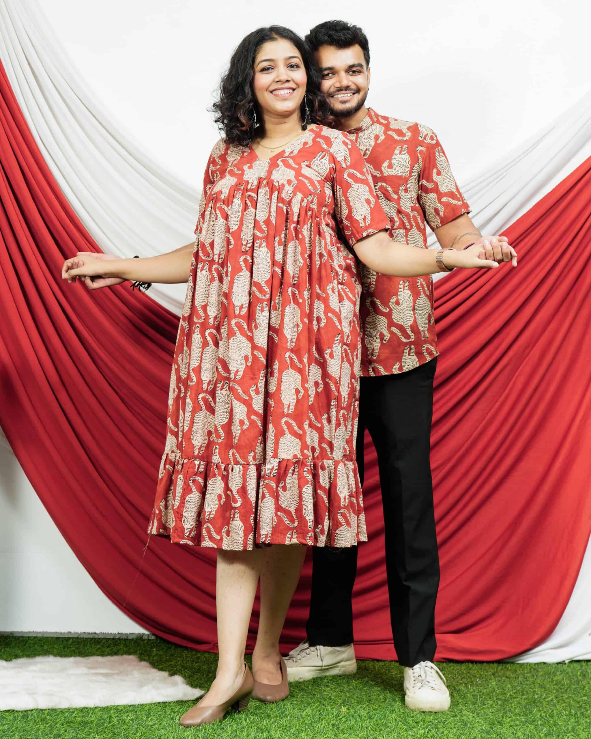 Red Lisa Midi Couple Set