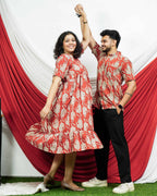Red Lisa Midi Couple Set
