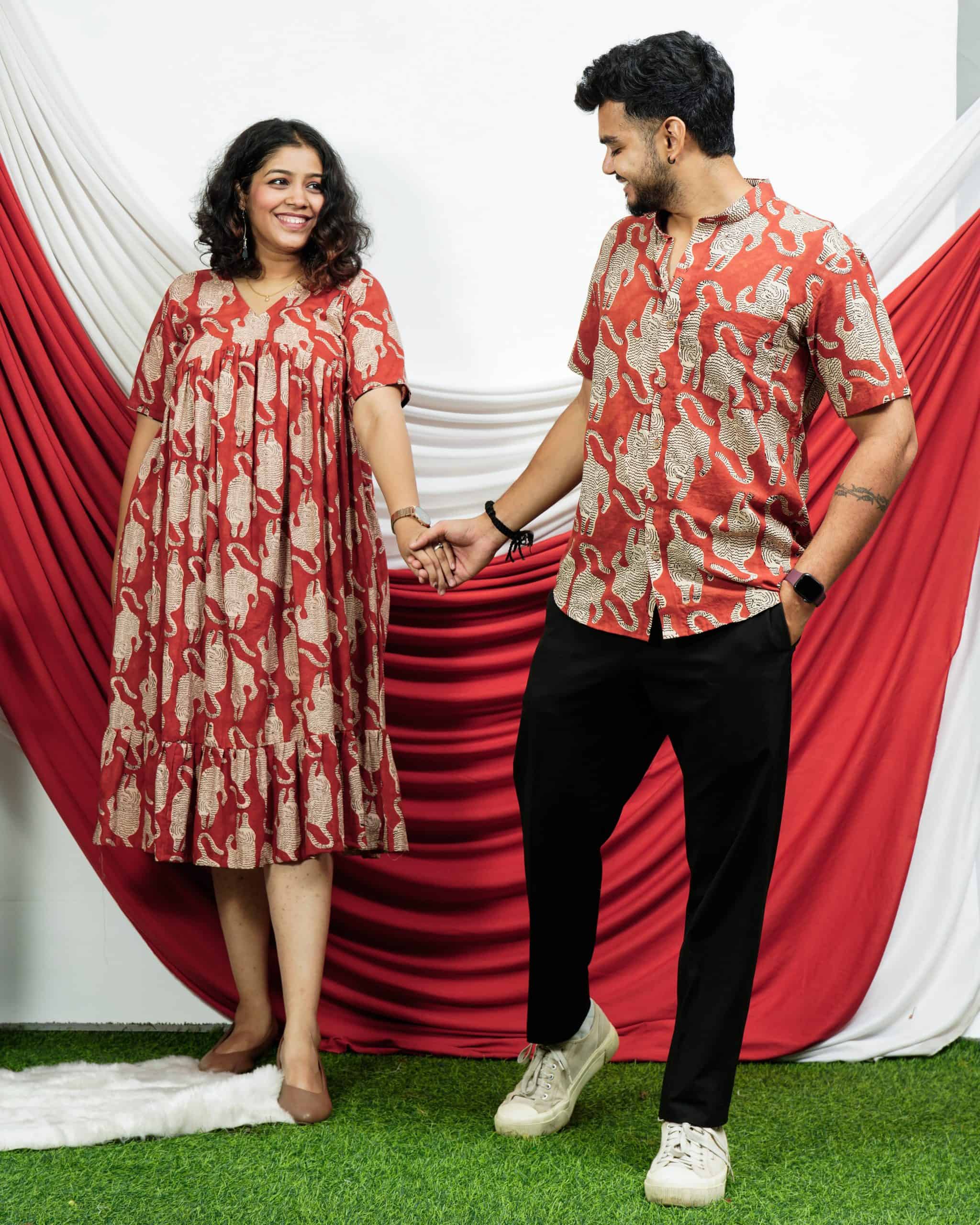 Red Lisa Midi Couple Set