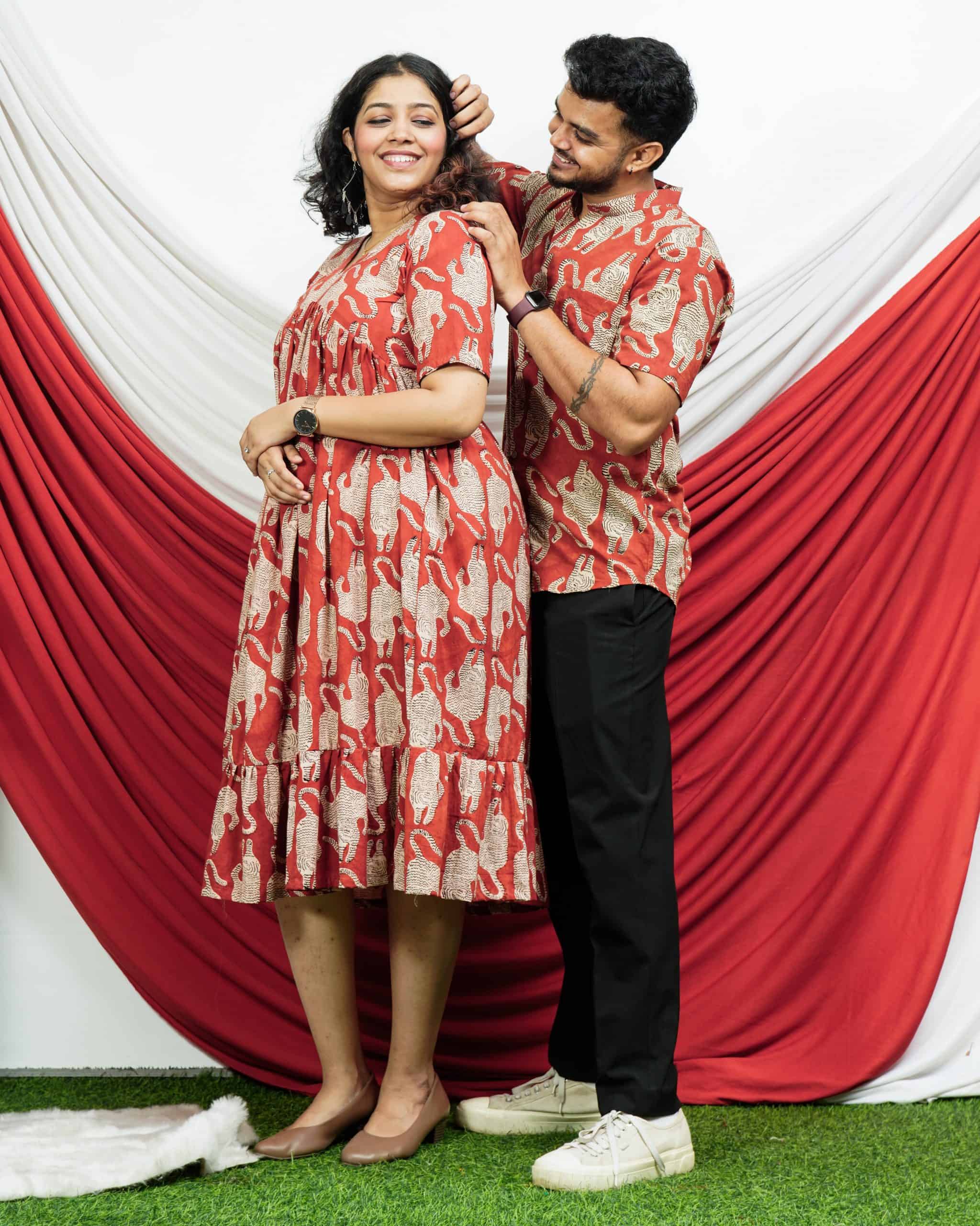 Red Lisa Midi Couple Set Secondary image