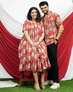 Red Lisa Midi Couple Set