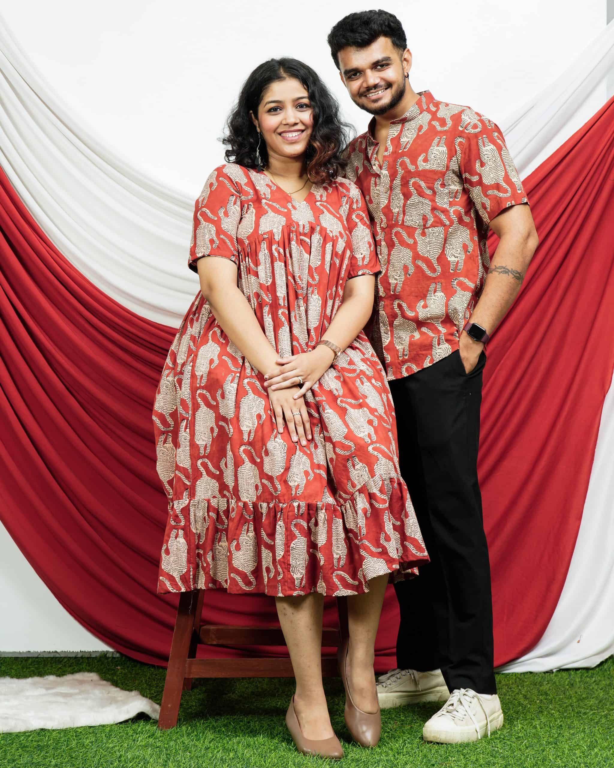 Red Lisa Midi Couple Set