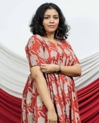 Red Lisa Midi Dress