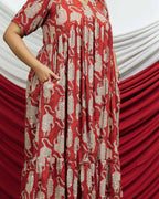 Red Lisa Midi Dress