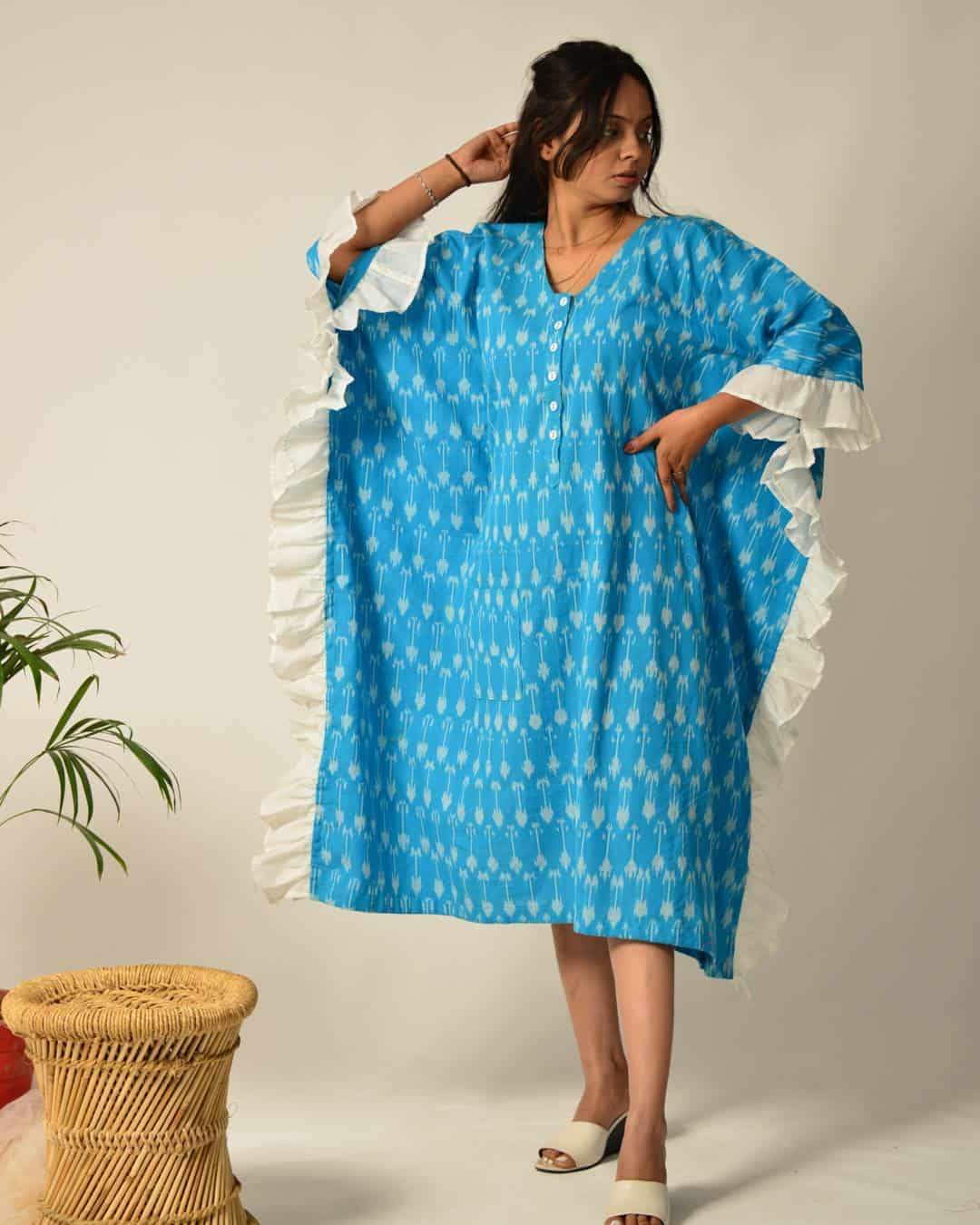 Sapphire Kaftan Nursing Dress Main image