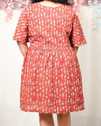 Fish Red Print Short Maternity Dress