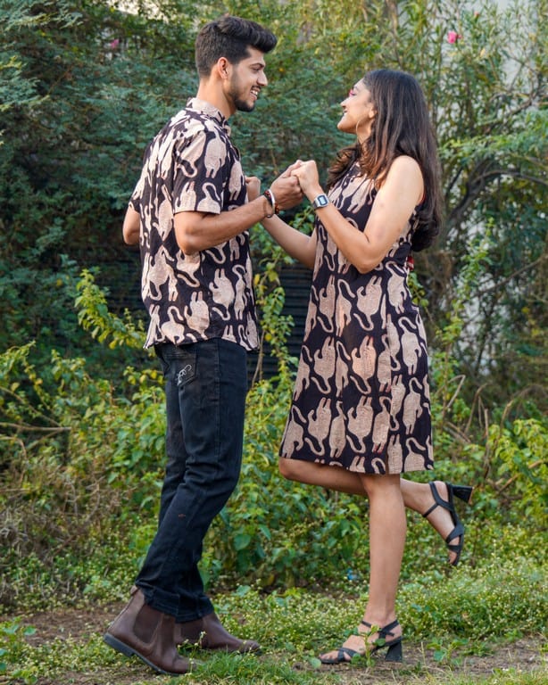Black Kitty Halter Shift Couple Set
